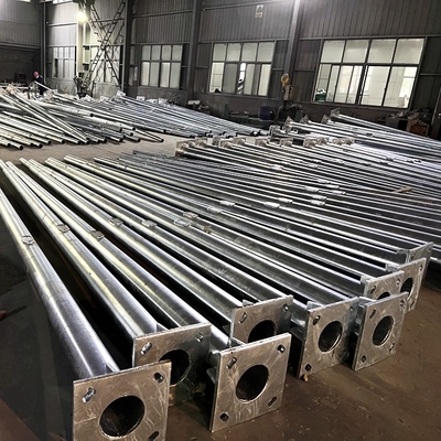 6m 8m 12m Hot Dip Galvanized Single Arm Metal Steel Street Light Pole Lamp Post With Factory Price