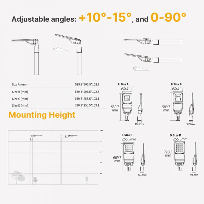 SMD3030 High Lumen AC LED Street Light 50W 70W Hệ thống điều khiển ánh sáng 3